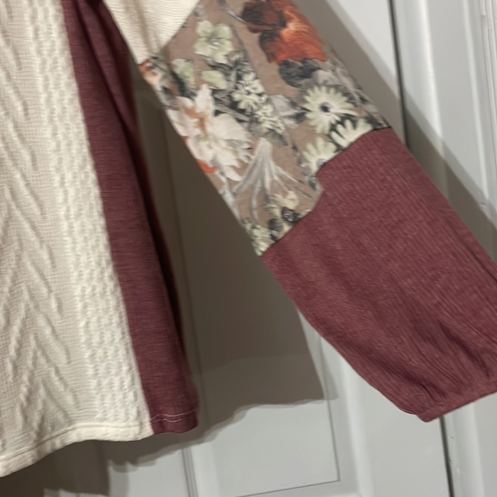 New Macaron lantern sleeve colorblock with floral print size 14/16 πΈ BC BAG 08 - Picture 3 of 4